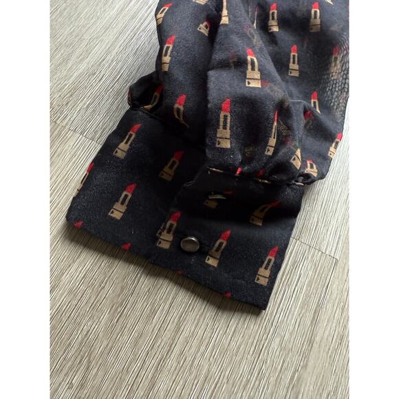 Zara Lipstick Bodysuit, Women's Small, Black, Sheer - Picture 3 of 7